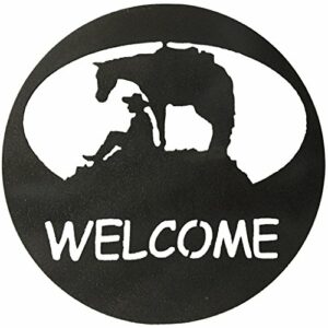 Horse and Cowboy Welcome Circle by Dugout Creek Designs