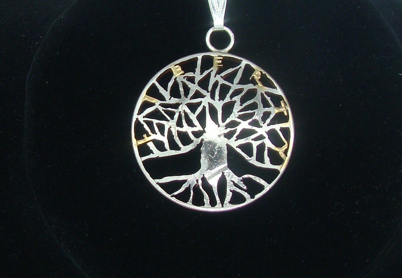 Tree of Life Half Dollar Pendant by Two Feathers Coin Art