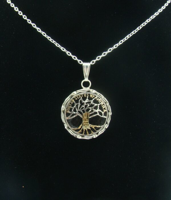 Tree of Life U.S. Quarter Pendant by Two Feathers Coin Art