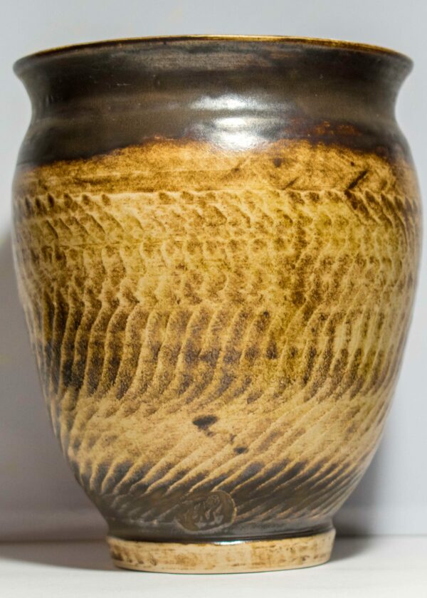 Wavy Gold Vase by Neena Plant Pottery