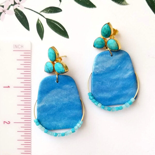 Ocean Blue Stud Earrings