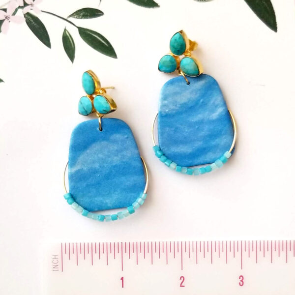 Ocean Blue Stud Earrings