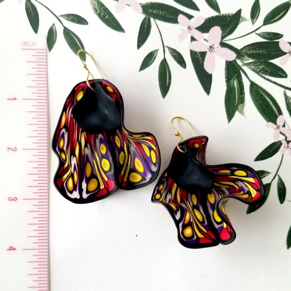 Large Black Butterfly Dangle Earrings