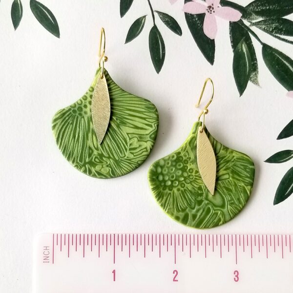 Pear Dangles By Icha Cantero Handmade Jewelry green palm