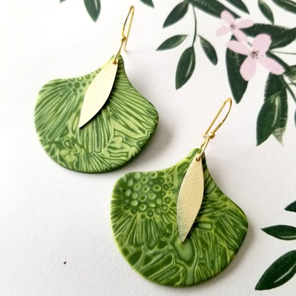 Pear Dangles By Icha Cantero Handmade Jewelry green palm