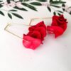 Boxy Flamenco Ruffle Hoop Earrings - red