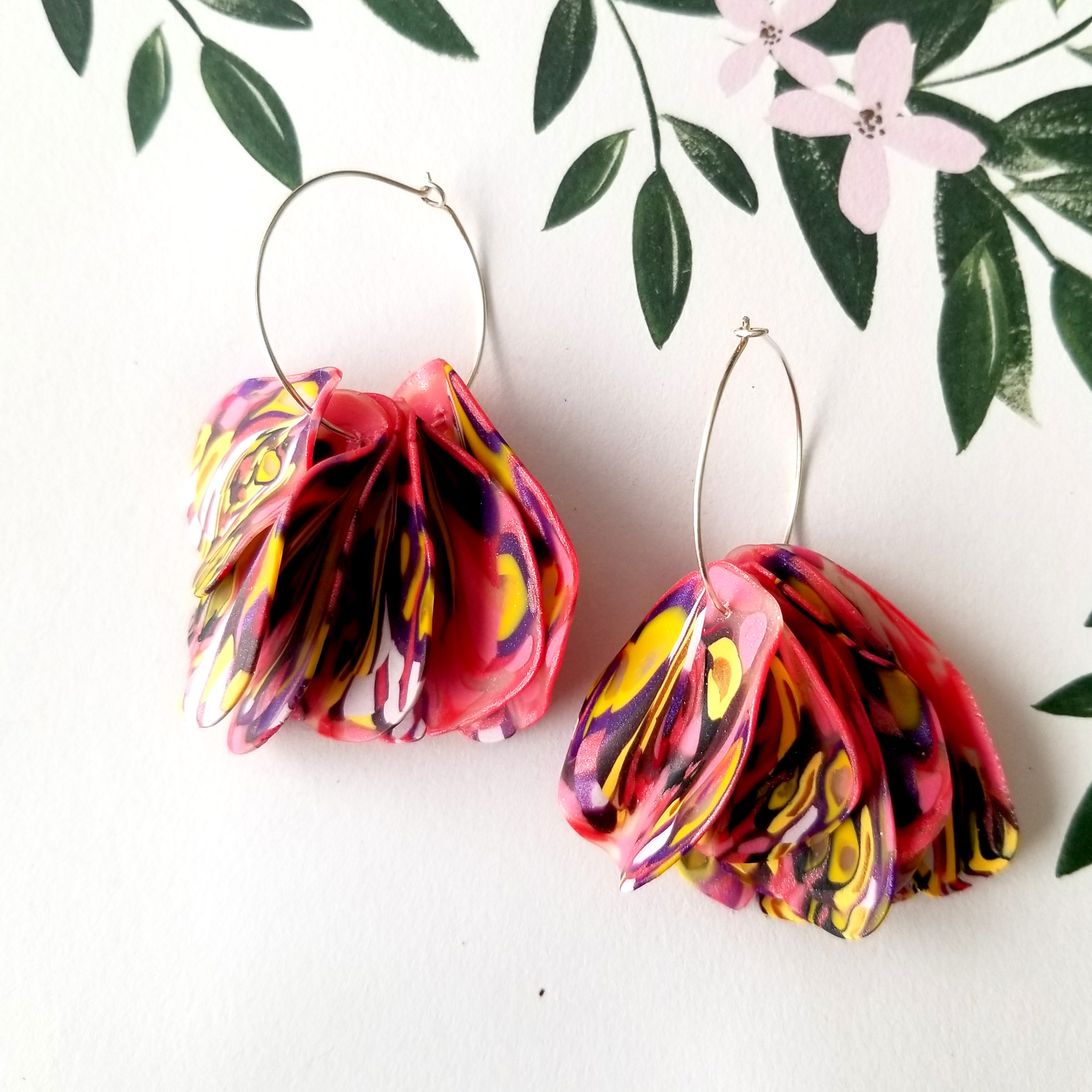 Pink Butterfly Hoops By Icha Cantero Handmade Jewelry