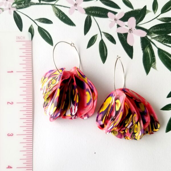 Pink Butterfly Hoop Earrings