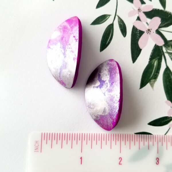 Purple Moon Stud Earrings
