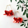 Boxy Flamenco Ruffle Hoop Earrings - brown