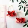 Boxy Flamenco Ruffle Hoop Earrings - brown