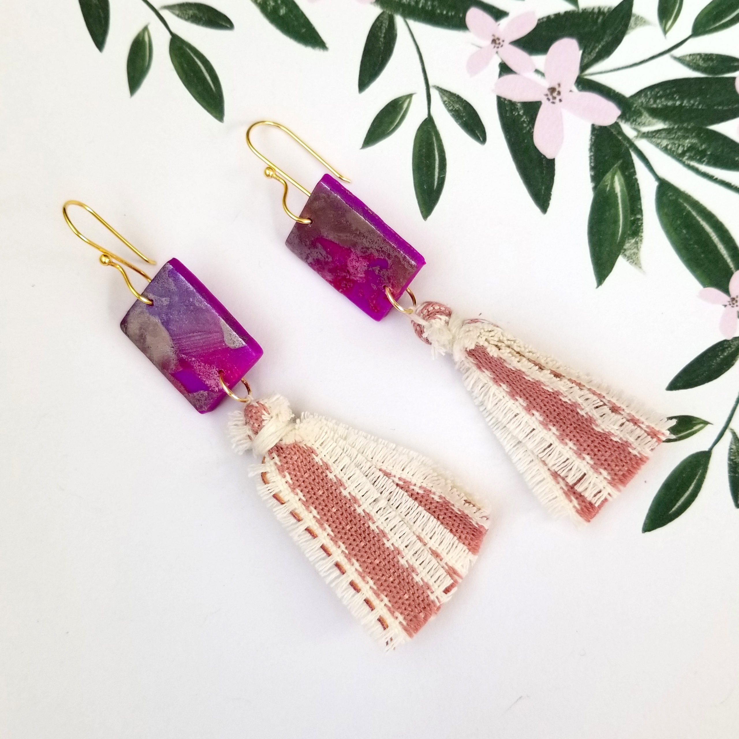 Purple Tassel Drops By Icha Cantero Handmade Jewelry