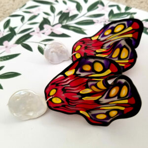 Large Butterfly Pearl Studs By Icha Cantero Handmade Jewelry