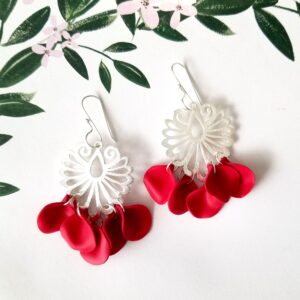 Red Petal Dangles By Icha Cantero Handmade Jewelry