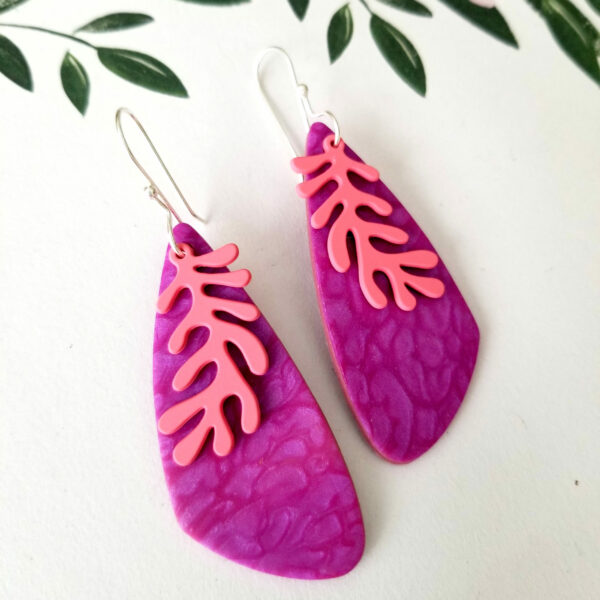 Purple Coral Dangles By Icha Cantero Handmade Jewelry