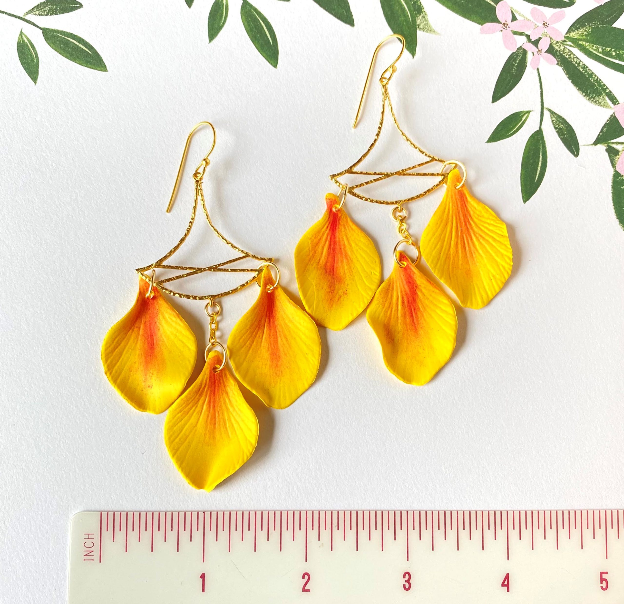 California Poppy Dangle Earrings