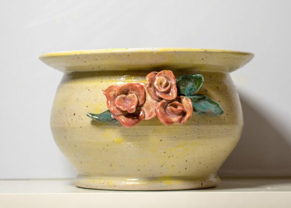 Rose Adorned Vase by Neena Plant Pottery