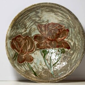 Rose Relief Flat Bowl by Neena Plant Pottery