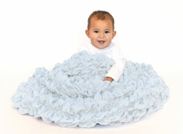 Pale Blue Plush Crib Blanket