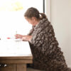 Gray lap throw