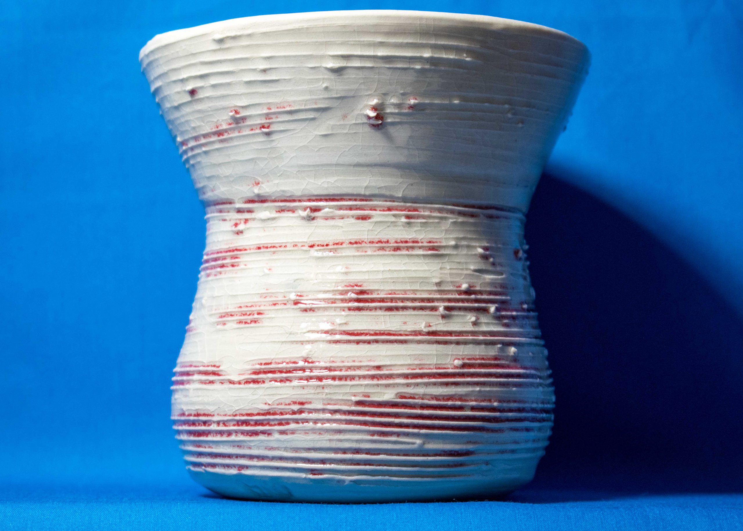 Vase with Red Lines by Neena Plant Pottery