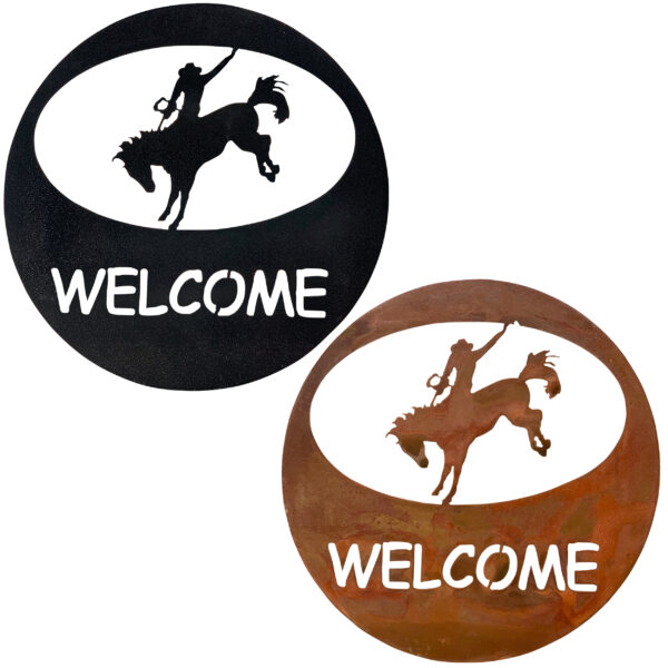 Bronco Rider Welcome Circle by Dugout Creek Designs