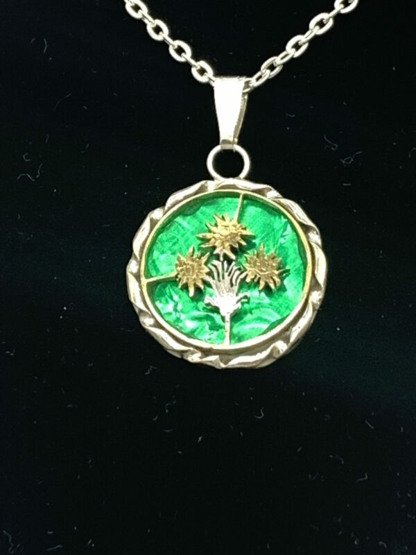 Austria Edelweiss pendant by Two Feathers Coin Art