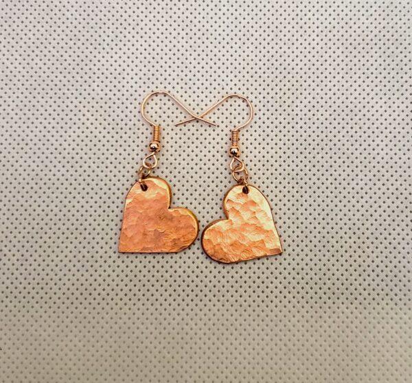 Copper Heart Earrings small by J Paul Copper Creations