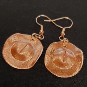 Copper Cowboy Hat Earrings by J Paul Copper Creations