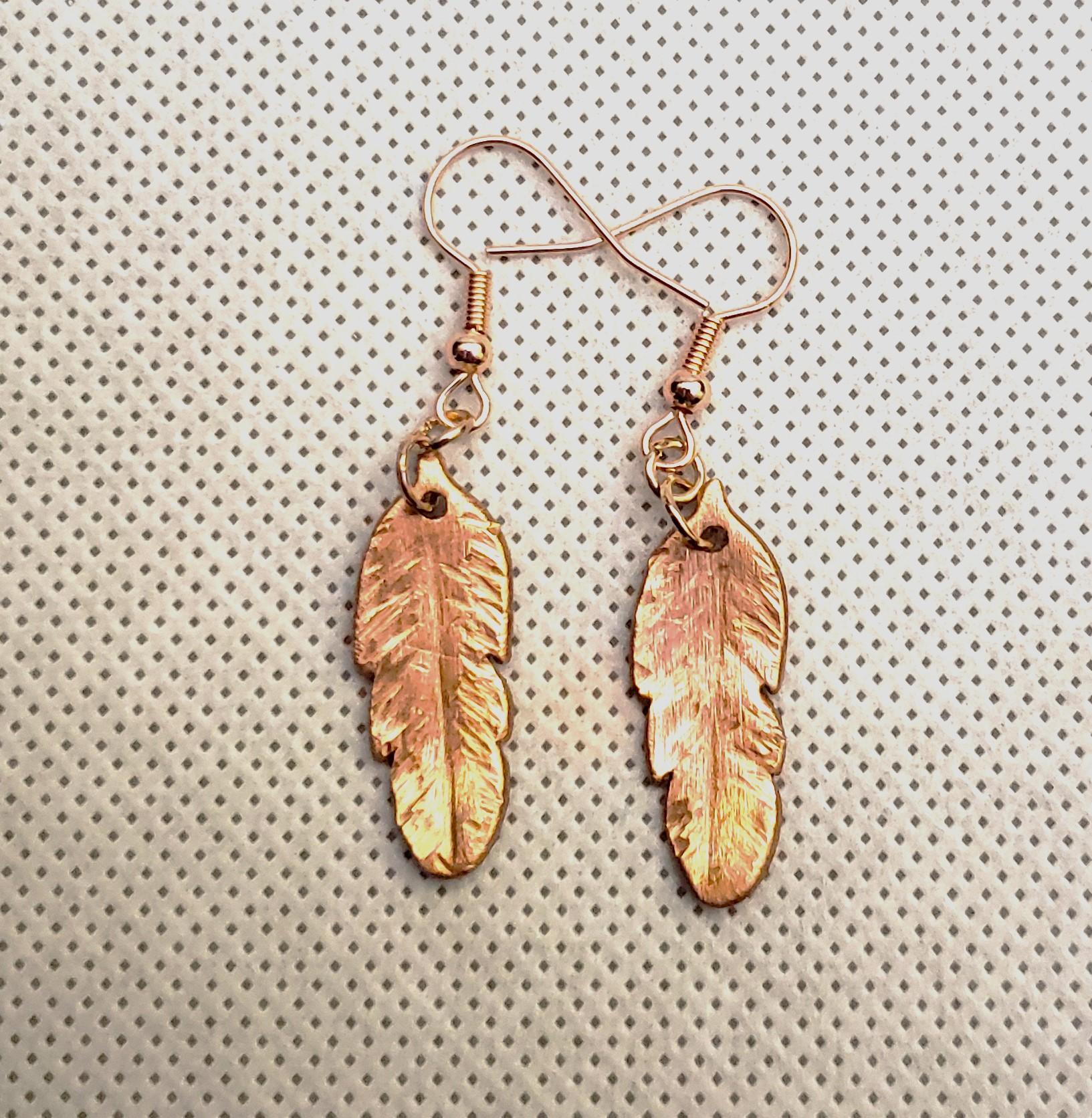 Medium Rose Gold Feather Earrings – The Vault Nantucket
