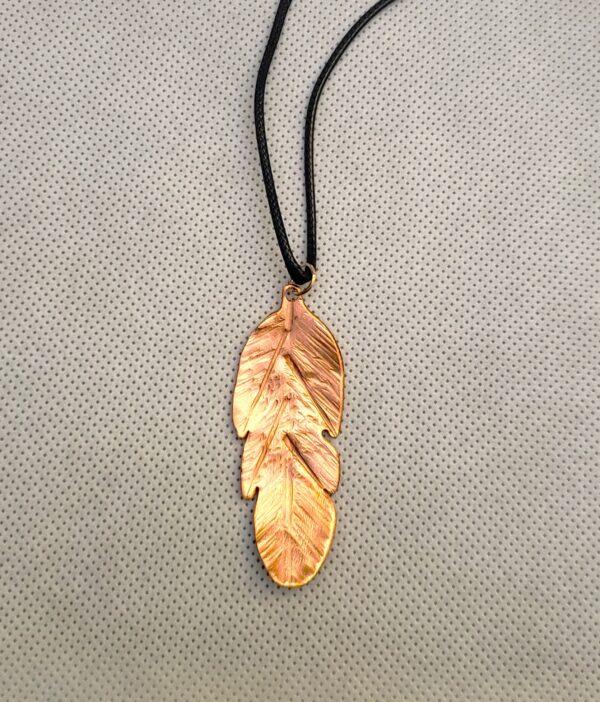 Copper Feather Pendant by J Paul Copper Creations