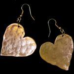 Copper Heart Earrings large by J Paul Copper Creations