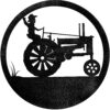 Tractor Circle by Dugout Creek Designs metal art in black