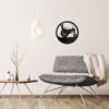 Tractor Circle by Dugout Creek Designs in neutral colored room over a chair