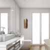 Sundance copper wall sculpture by Metal Memories on bathroom wall