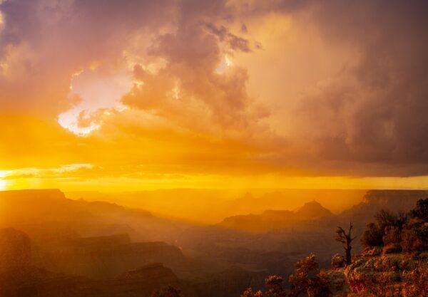 Monsoon Sunset at Grand View Point South Rim Grand Canyon by Byron Neslen Photography