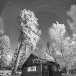 Black and White Infrared Star Trail by Byron Neslen Photography