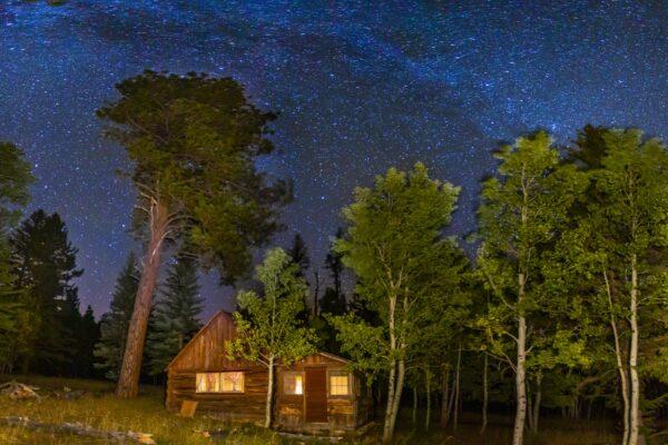 Pleasant Valley Cabin Starry Night by Byron Neslen Photography