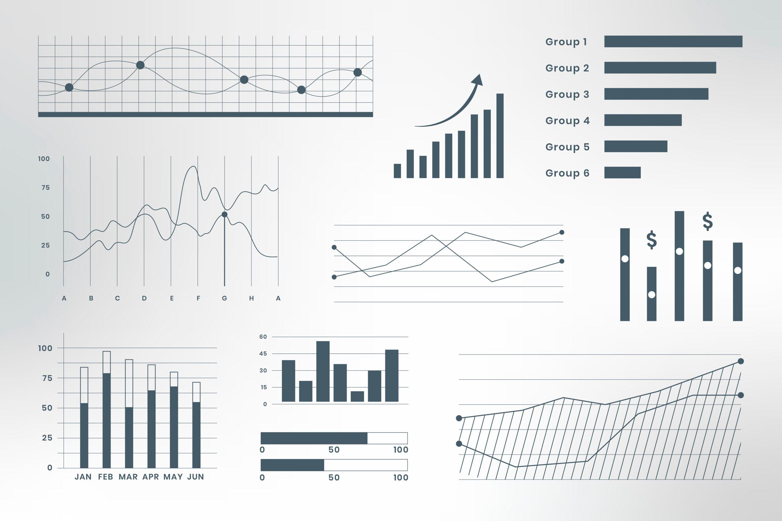 Dashboard business data infographic vector