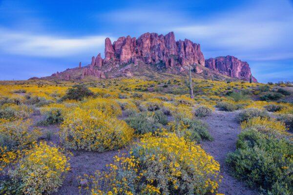Blue-Hour-with-Clouds-Superstitions-Mountains-by-Byron-Neslen-Photography
