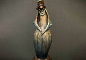 August Rain by Kim Obrzut bronze sculpture in gray - thumbnail