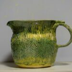 Green Textured Pitcher by Neena Plant Pottery