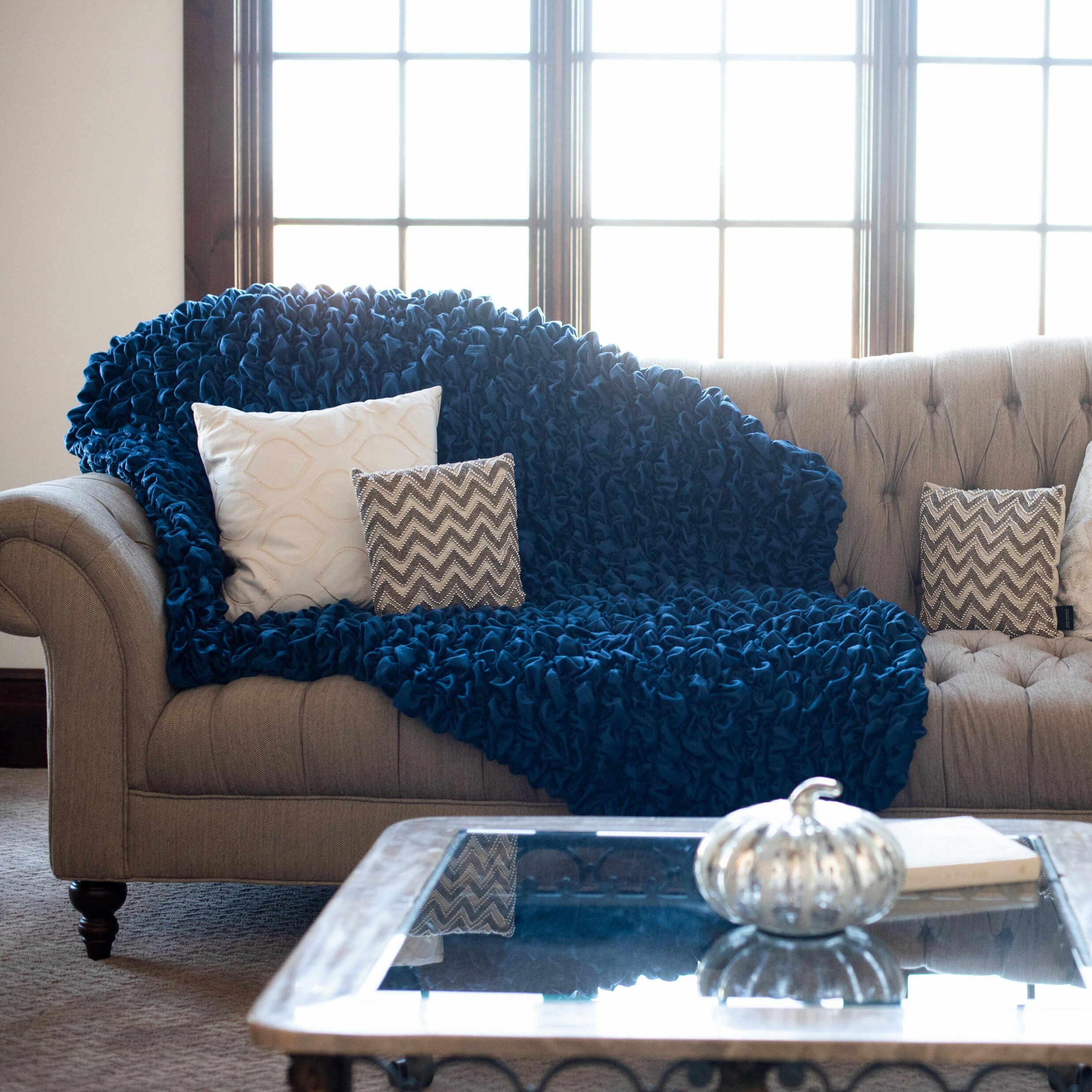 Navy Blue Albrea Embrace Luxury Throw