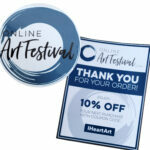Online-art-festival-sticker-flyer-set