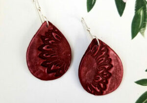 Sunflower Stamped Dangles By Icha Cantero Handmade Jewelry