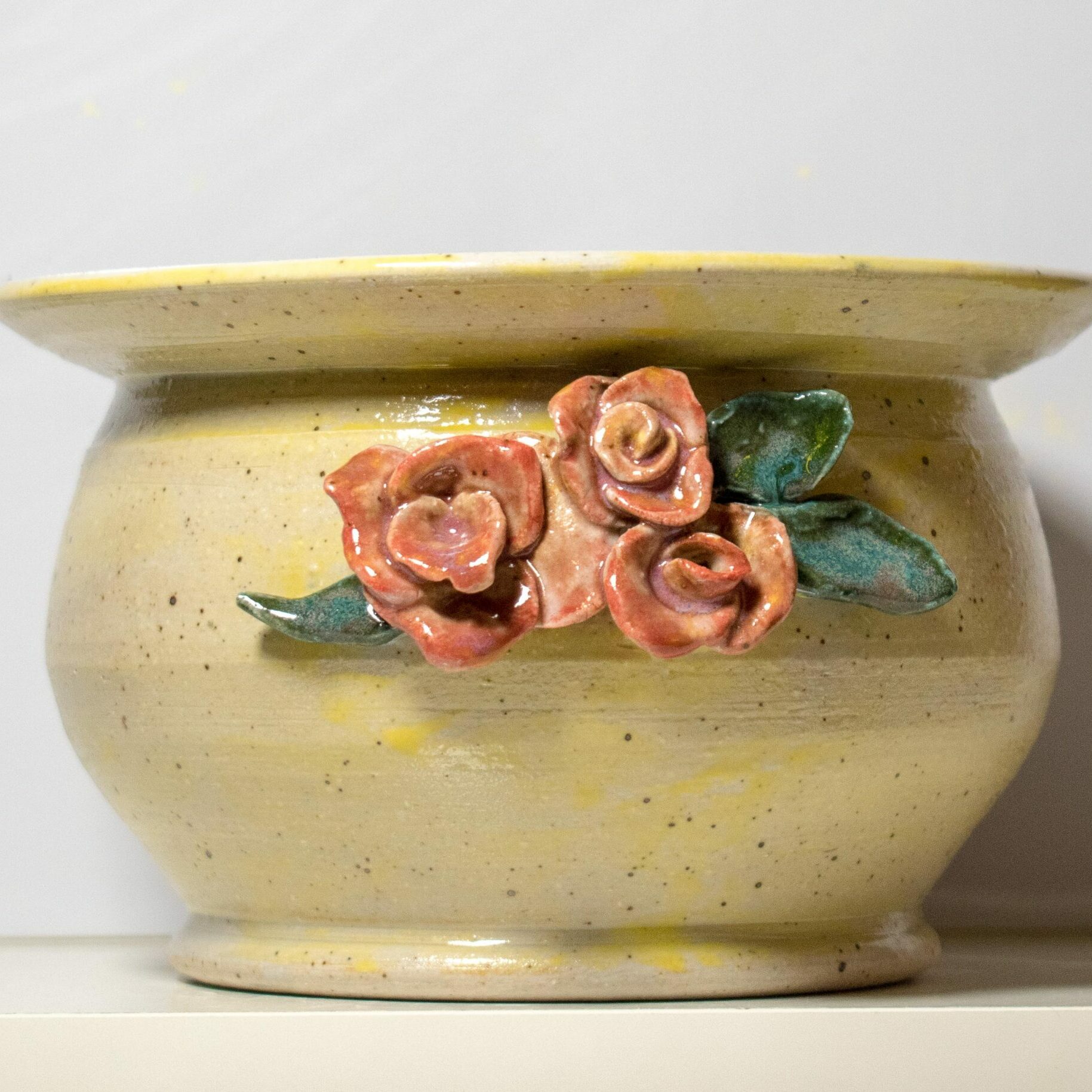 Rose Adorned Vase by Neena Plant Pottery