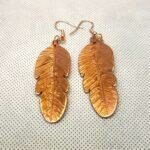 Copper Feather Earrings large by J Paul Copper Creations